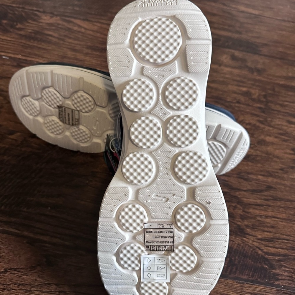 Skechers Blue and Cream Slip-On Loafers with Breathable Mesh - Picture 4 of 4